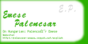 emese palencsar business card